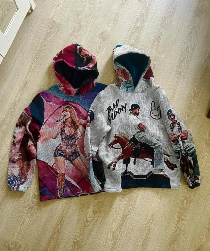 Streetwear Tapestry Hoodies Plus Size Satin Hood Sweatshirt Tapisserie Blanket Oversized Hoodie Men