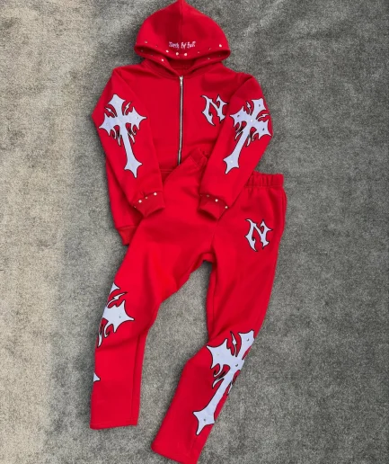 Street Style Embroidered Printed Solid Color Sweatshirt Sports Suit Oversized Pickled Rivet Men's Hooded Sweatshirt