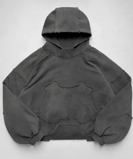 Retro Distressed Washed Hoodie, Unisex square Hoodie, French Looped Double-layer Sleeves, Embroidery