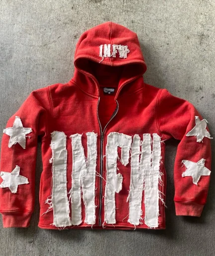 Product Heavyweight Hoodie 400Gsm, Patchwork Hoodie, Street Trend Tear off Distressed Old Hoodie