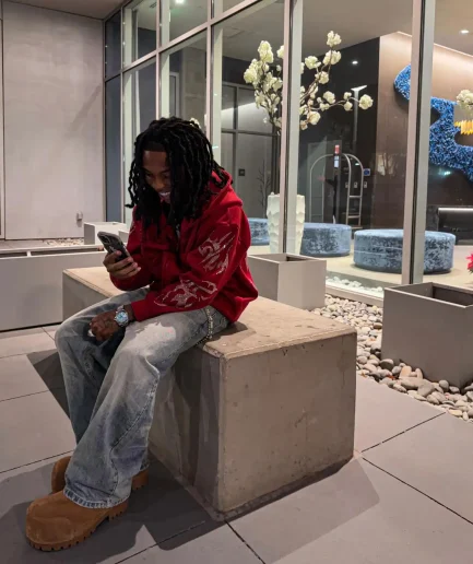 Design Pocket Street Style French Looped Distressed Heavyweight Zipper Print Hip-hop Pickled Balaclava Hoodie