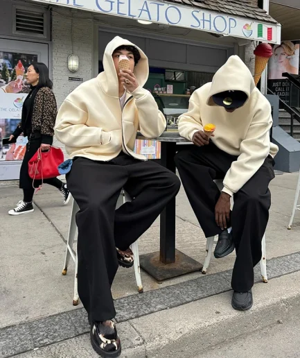 500Gsm Loose Men's Hoodie, Super Street Style Hoodie, Solid Color Luxury Pullover, Heavyweight Sports Shirt