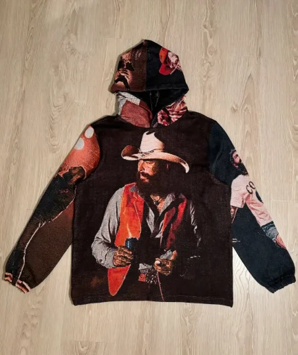 Woven Tapestry Hoodie Hip Hop Rod Wave Streetwear Men Pullover Hood Sweatshirt Men Oversized Graphic Hoodies