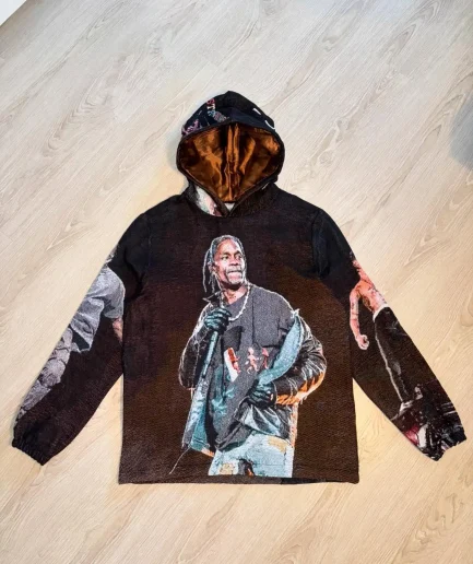 High Street Tapestry Hoodie for Men Fashion Streetwear Clothing Pullover Woven Tapestries Hoodie Sweatshirt