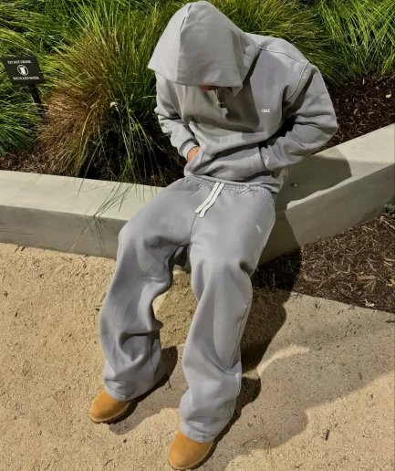 Clothing Heavyweight Sportswear High-quality Runner Straight Leg Horn Sports Pants Set for Men