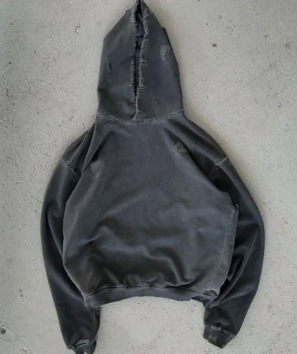 Men Vintage Hoodie Acid Wash Oversized Distressed Heavyweight 500 Gsm French Terry Hoodies