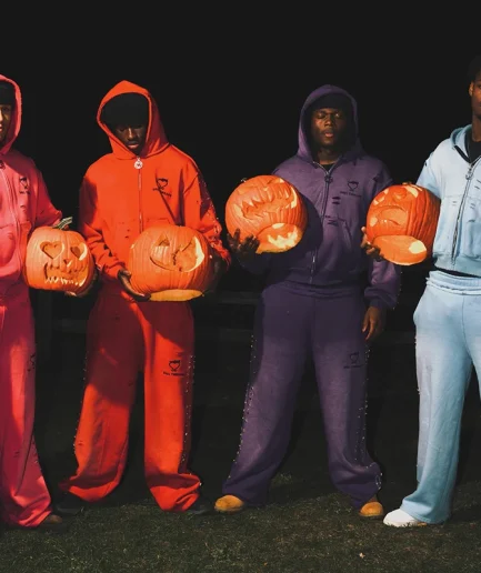 Oversized Vintage Rhinestone Streetwear with Worn-out Cut French Looped Acid Washed Faded Running Pants, Hoodie Set