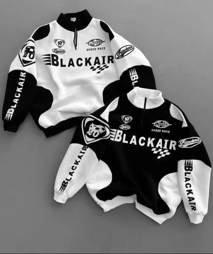 Men's Waterproof Embroidered Racing Suit Breathable 4/1 Zipper Pullover Sweatshirt, Suitable for Off-road Racing Pullovers