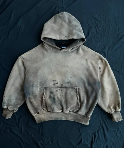 Men's Vintage Streetwear Hoodies Heavyweight 100% Cotton French Terry Sunfaded Distressed Acid Wash Hoodies